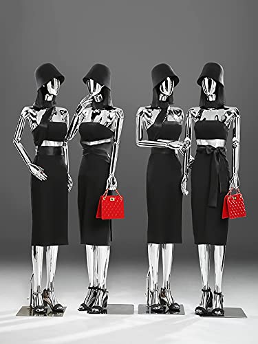 Ljha Mannequin Dress Form Full Mannequin With Silver Plating, Easy To Install Clothing Store Dress Jewelry Display Dress Form, Plastic/Silver-Plated Arms Optional (Color : Plastic Arms) #TOP6