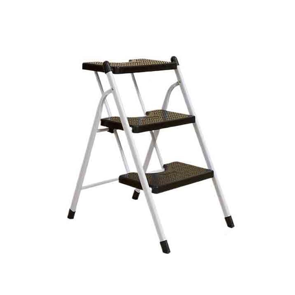 step ladder 2/3 Step Household Folding Ladder Multifunctional Small Indoor Decoration Ascending for warehouse(Black,Medium)
