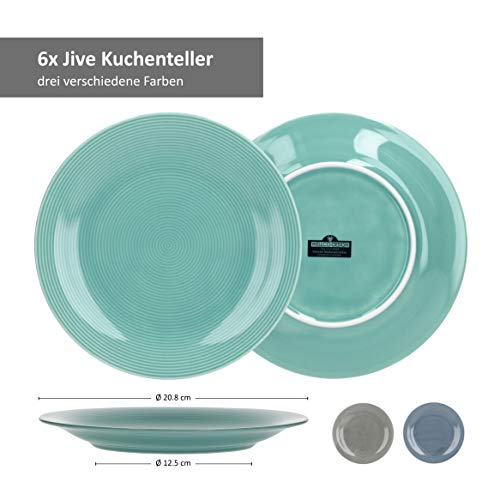 Foto von VAN WELL Kombi-Service Jive für 6 Personen I Geschirr-Set in verschiedenen Farben I Tassen Suppenteller Kuchenteller Speiseteller I Buntes Geschirrset aus edlem Porzellan 24-tlg. I bunt