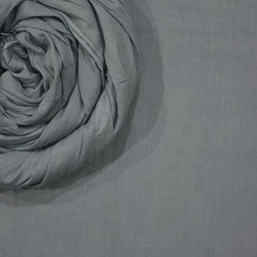 Image of 100% Pure Cotton Mulmul Fabric Material | Reusable Fine Mulmul Fabric | Lightweight Soft Smooth Piece Linning, Stole, Dupatta, Cushion Pillow Cover (Quarry Grey, 5 Meters)