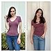 HOTOUCH Deep V Neck Tops for Women Sexy Low Cut Summer Ribbed Knit T Shirts Slim Fit Stretchy Basic Fashion Tees Fuchisa