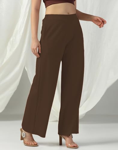 Image of Selvia Women's Lycra Straight Korean Style Trouser, Regular Fit Casual Pants