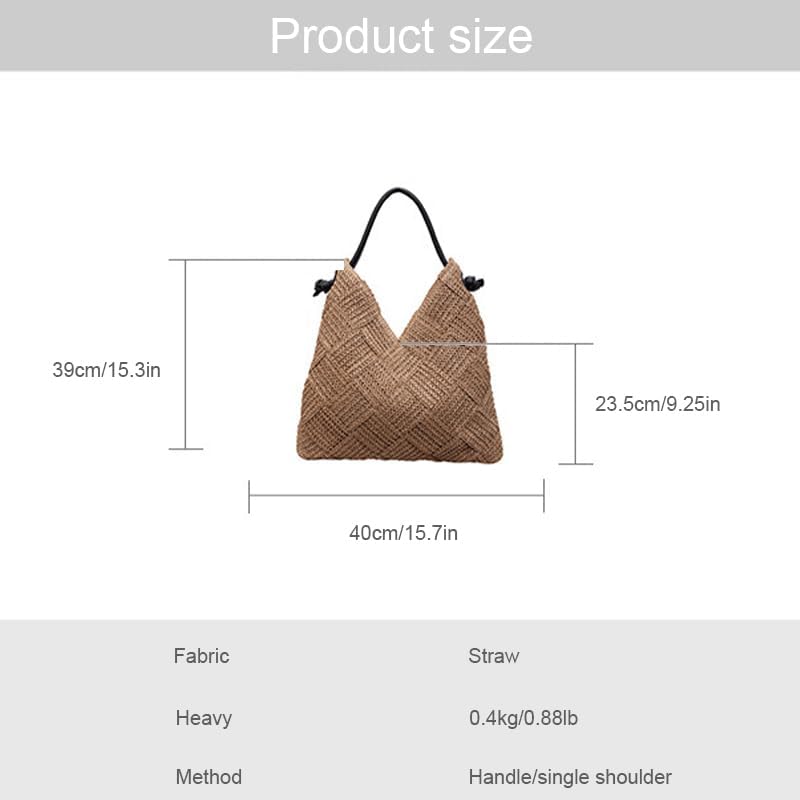 Straw Tote Bag for Women Large Woven Handbag Summer Beach Shoulder Bag Casual Vacation Braided Purse