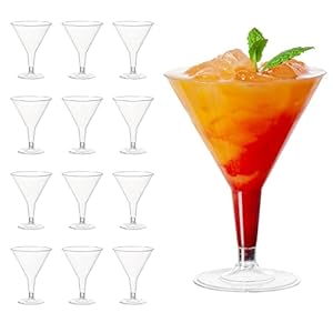 MATANA 48 Hard Plastic Martiniglazen, 210ml – Cocktailglazen voor Verjaardagen, Bruiloften en Feesten – Herbruikbare en Elegante Plastic Glazen voor Cocktails, Desserts