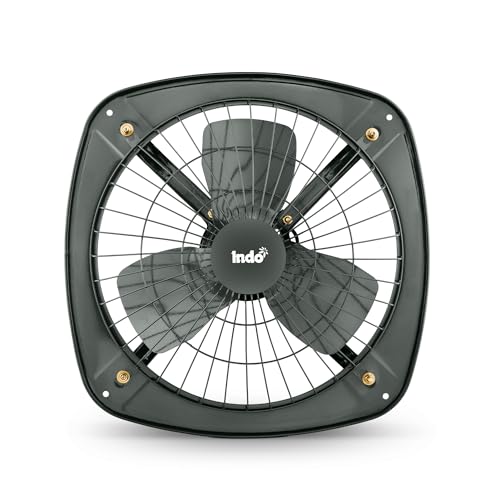 Image of Indo High Speed Fresh Air Exhaust Fan| 9 Inch Blade Fan| Powerful Motor| Suitable For Kitchen, Industries| 2 Years Warranty,Grey