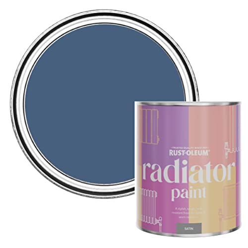 Rust-Oleum Blue Heat Resistant Radiator Paint in Satin Finish - Ink Blue 750ml