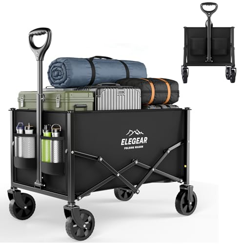 Elegear キャリーワゴン キャリーカート 120L 耐荷重100kg 軽量 折りたたみ 軽量コンパクト設計 家庭用 買い物 キャンプ アウトドア カート 軽い日常使い - Elegear - 商品画像