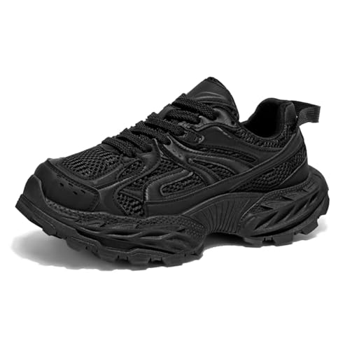 Mens Fashionable Chunky Platform Sneakers lace up Casual Non Slip Shoes Suitable for Walking Driving Work and Daily use