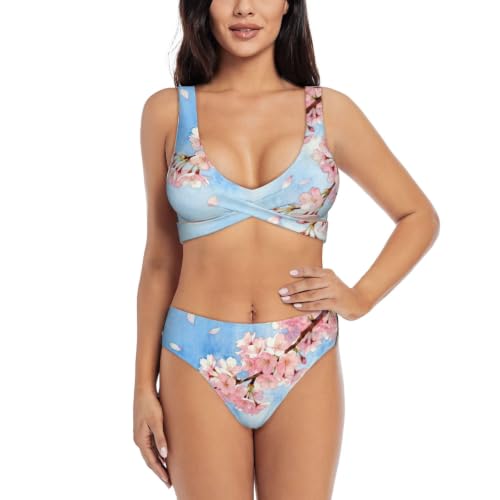Bikini croisé pour femme avec push-up et coussinets amovibles confort