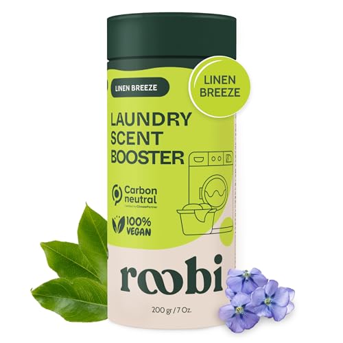 Image of Roobi Sustainable Laundry Scent Booster Beads. Linen Breeze Fragrance | Up to 20 Washing Cycles, Carbon Neutral, 100% Vegan. 200 Grams