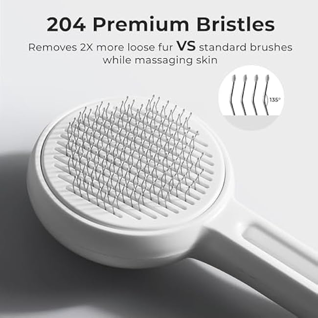 Self Cleaning Slicker Cat & Dog Brush - Skin Friendly Shedding Grooming Tool for Pets, Pet Supplies Accessories, Deshedding Comb for Short Long Haired Kittens, Massage Function to Removes Loose Fur-QP3p85zR