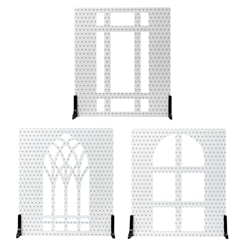 V-FLAT WORLD 3 pc Shadow Boards for Food & Product Photography, Mimic Natural Light Effects, Reusable Photo Backdrop Boards, Content Creation, Window Kit: Big, Arched, Cathedral