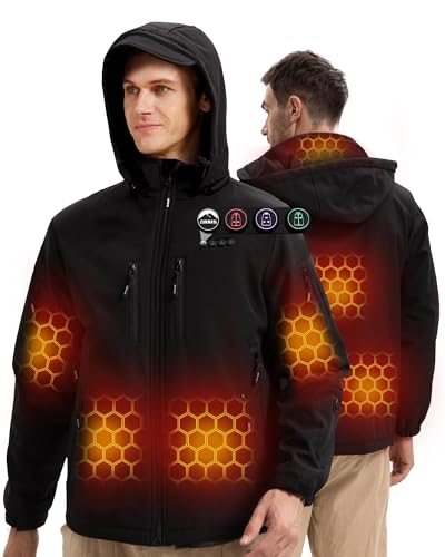 Image of ARRIS Heated Jacket for Men, Electric Heating Coat with 12V Battery, Heating Jacket with Mutiple Pockets Small