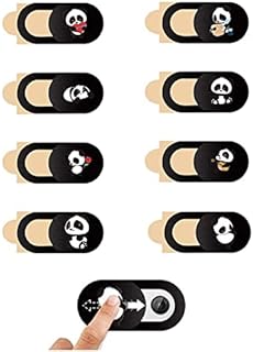 Webcam Cover[8 Pack], Camera Cover Slide Cute Panda Laptop, Ultra-Thin Funny Camera Privacy Cover Sliding for Smart Phone...