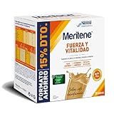 Meritene, Fuerza y Vitalidad, Batidos Sabor Café Descafeinado, Fuerza para tus Músculos, Vitalidad para ti, Nutrición para Adultos con Proteínas, Vitaminas y Minerales, 30 Sobres, 900 gr