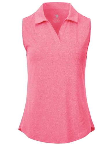Image of BGOWATU Women's Sleeveless Golf Polo Shirts Collared V Neck Tennis Tank Tops UPF 50+ Quick Dry Lightweight