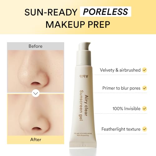 Abib Airy Clear Sunscreen Gel SPF30 1.01 fl.oz / 30 g (Semi- matte) | Korean Suncreen, Suncare, Sunblock, No White cast, Reef Safe, Primer poreless - Image 4