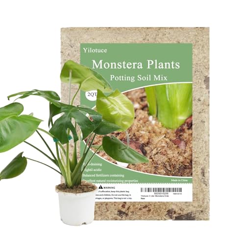 Yilotuce 2 litros Tierra Monstera, Tierra hidratante de Larga duración para trasplantar y Cultivar Plantas Monstera Deliciosa/Swiss Cheese.