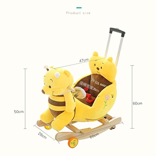 ZHANGYUEFEIFZ Schaukelpferd Plüsch Schaukeltier Pferd Rocking Horse Baby Trojaner Spielzeug Geschenk Kinderstuhl… – Bild 4
