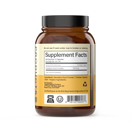 Complete Natural Products 15008 Organic Dandelion Root Supplement