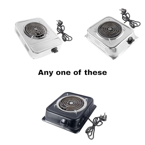 Image of BLUE TRAX ECW1 2000W Electric Coil Cooking Stove, Single Burner Radiant Hot Plate, G Coil Cooktop for Home & Hostel, Works with All Metal Cookware, Ocean Silver - hotplate galaxy- SILVER