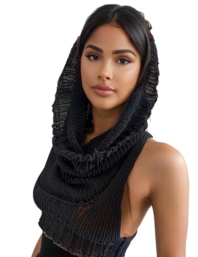 Rave tops for women Knitted Hoodie Sweater Vest Sexy Streetwear Sleeveless Hollow Crop Top