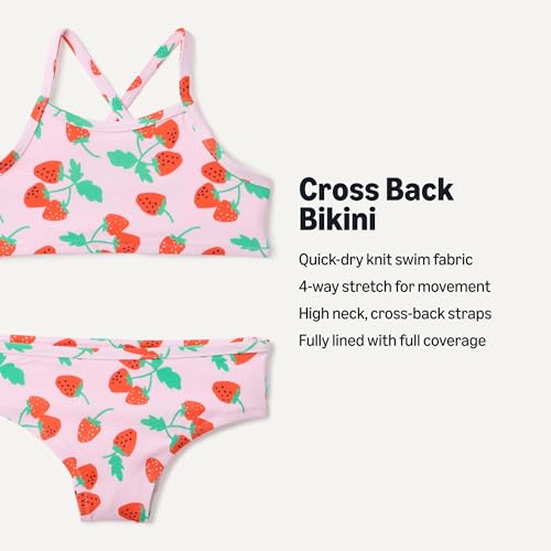 Image of Amazon Essentials Girls and Toddlers' Cross Back Bikini Set