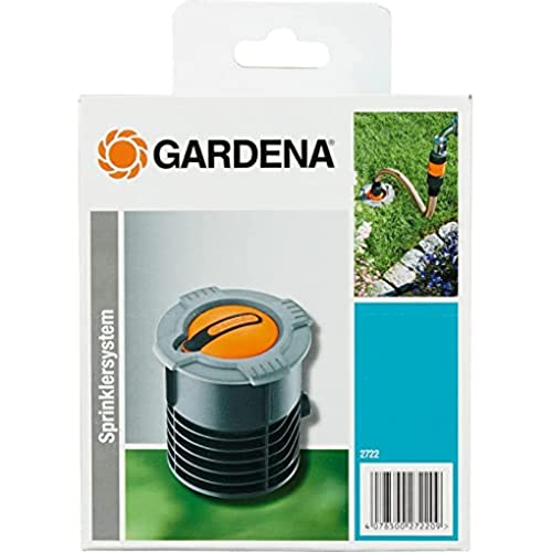 Départ enterré de Gardena : système de départ pratique des conduites et systèmes d'arrosage, avec raccord fileté mâle 3/4 Pouce, couvercle à bille escamotable, nez de robinet inclus (2722-20)