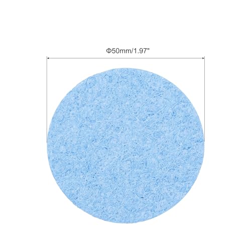 Image of MECCANIXITY 15PCS Soldering Sponge 50mm Round Blue Cleaning Pad Welding Tip Iron Replacement for Cleaning Soldering Iron 2mm Natural Thickness 11mm Water Absorption Thickness