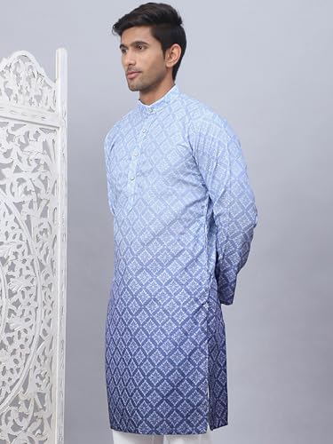 Image of Jompers Men Pure Cotton Straight Fit Ombre Kurta