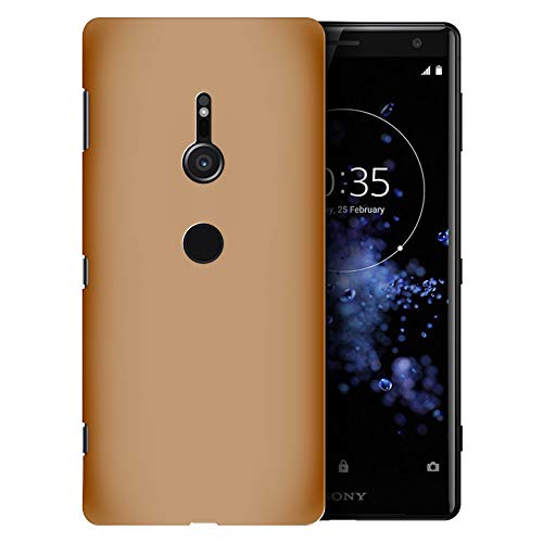 Xperia XZ2 ケース 耐衝撃 薄型 ハードケース エクスペリアXZ2 PCハードケース SO-03K SOV37 702SO ゴールド
