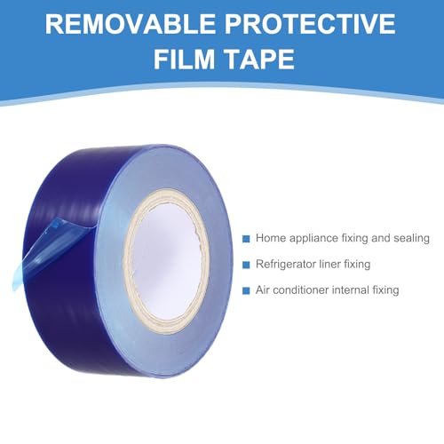 Image of PATIKIL Removable Protective Film Tape, 2.4 Inch x 656 ft PE Surface Protective Scratch Film Tape Roll for Furniture Electrical Appliances Plastic Hardware High Stickiness, Blue