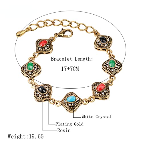 Bracelets manchette résine multicolore au design rétro bohême