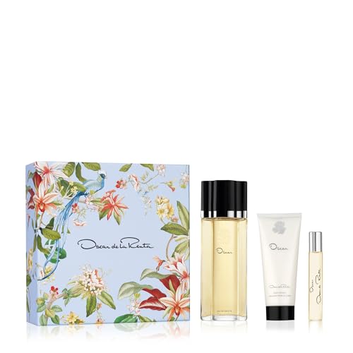 Oscar de la Renta Oscar Oscar Signature Collection Eau de Toilette 3 Piece Gift Set for Women - Perfume Spray 3.4 Fl. Oz Purse Spray Travel Spray 0.5 Fl. Oz and Body Lotion 3.4 Fl. Oz.