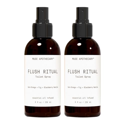 Muse Apothecary Flush Ritual - Aromatic &amp; Refreshing Toilet Spray, Use Before You Go, 8 oz, Infused with Natural Essential Oils - Cara Orange + Fig + Blackberry Vanilla, 2 Pack