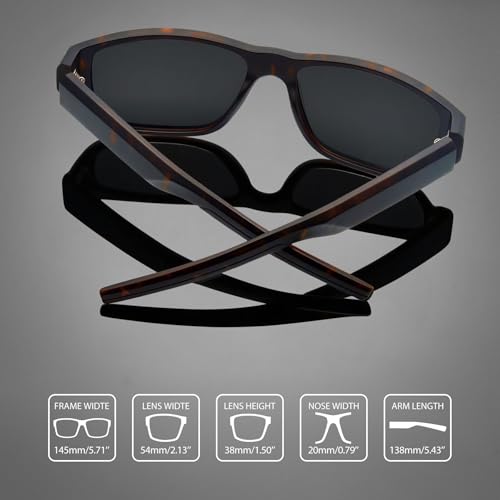 Image of Joopin Rectangle Sports Sunglasses Polarized UV Protection Shades for Men | Wrap Around Sun Glasses, Trendy Plastic Frame, TAC Lens, Safety, Driving, Running, Fishing, Cycling, Hiking
