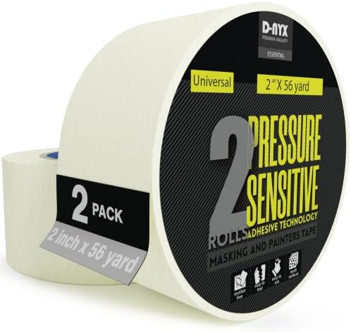 2 PACK MASKING TAPE 1.97 inch x 56 Yds Artist & Painters Tapes for Wall Art Renovation Automotive Refinish Drafting Art Watercolor 2 DIY Painting Canvas Framing School Stationery Home Office Labeling