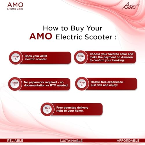 Image of AMO Electric Scooter Single Light Lead Acid Range- 60-70 Km Low Speed Non RTO in Green with Portable Charger (Green)