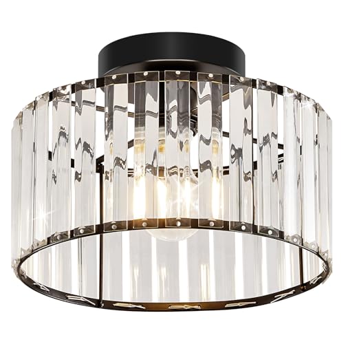 Qamra Schwarz Kristall Deckenleuchte Moderne Runder Hängend Deckenlampe...