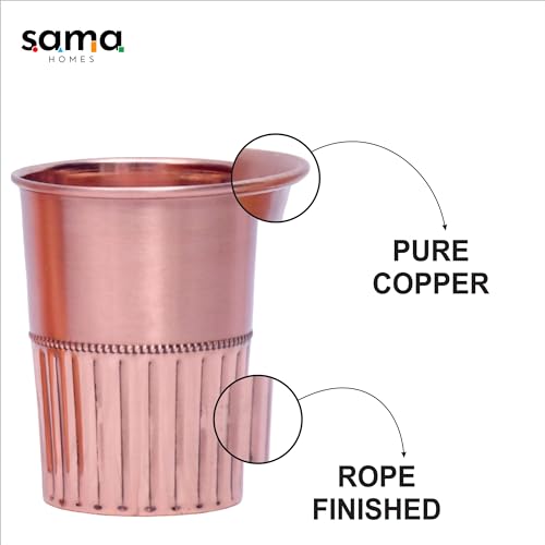 Set de 2 vasos de cobre con diseño de media cuerda miniatura 3