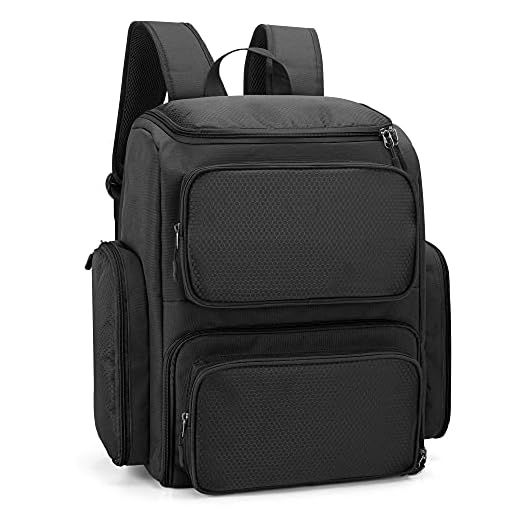 Trunab Mochila de Almacenamiento Compatible con Xbox Series X, Negro, Mochila Protectora Gran Capacidad, con Bolsillos, Divisores para Controlador Xbox y Accesorios de Juego