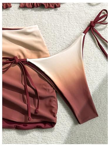 Maillot de bain triangle avec jupe de couverture pour masquer les hanches avec élégance