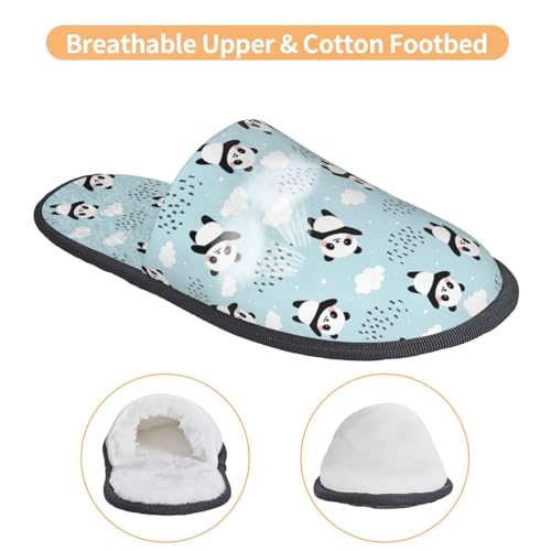 Cute Panda Bear Print House Slippers For Women And Men,Soft Slippers With Memory Foam,Non-Slip Indoor Home Shoes3