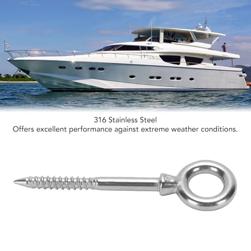 Strong Holding, 200 Pounds Capacity Eye & Eye Turnbuckles, 316 Stainless Steel Eyelet Screw for RVs, Boats, Clotheslines, Bird Feeders, String Lights Suspension, Fixed Ca miniatura 4