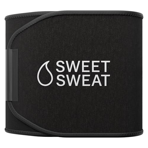 Sports Research Sweet Sweat Waist Trimmer Extra-Coverage - Large (Black)