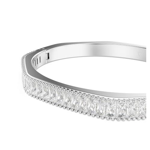 Swarovski Matrix Octagon Bangle, Baguette Cut, Clear, Pink Crystals, Rhodium and Gold-Tone Finishes4