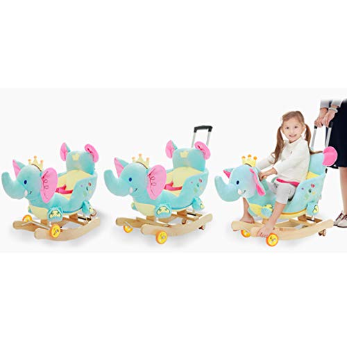 Schaukelpferd Schaukeltier Kinder Stuhl Baby trojaner Spielzeug Geschenk Kinderwagen niedlich Holz Musik Shake Pferd… – Bild 6