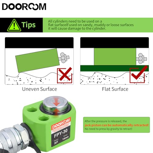 Image of 30T Low Profile Hydraulic Jack Power Kit, 0.55 inch Stroke Acting Lifting Cylinders Industrial Portable Mini Porta Power Ram Jack Multi-Acting Lifting Cylinders