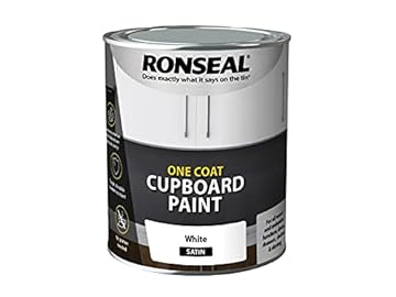 Ronseal One Coat Cupboard Paint White Sat 750ml