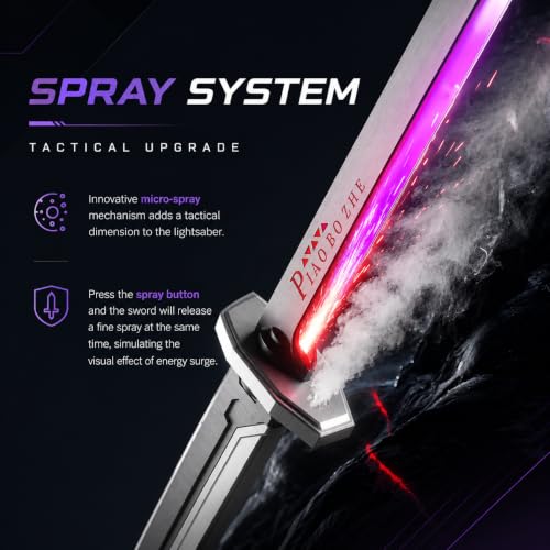 Image of Tinsley Cyberpunk LED Spark Katana Sword with Sound & Fog, Type-C Rechargeable, 7-Color Light Up Glowing Neon Blade, Hit Sensor Katana Toy for Kids & Adults, Cosplay